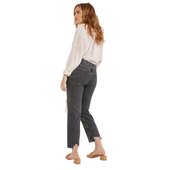 New Etica Rhea Midrise Straight Crop Jeans-Smokey Mountain Size 26 Retail $182 - Picture 3 of 13